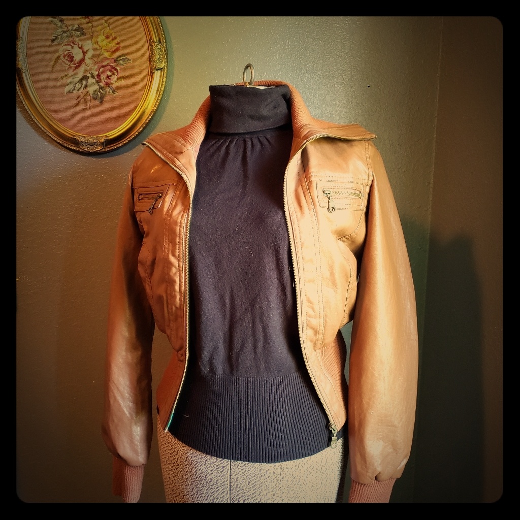 Vegan Leather Bomber Jacket